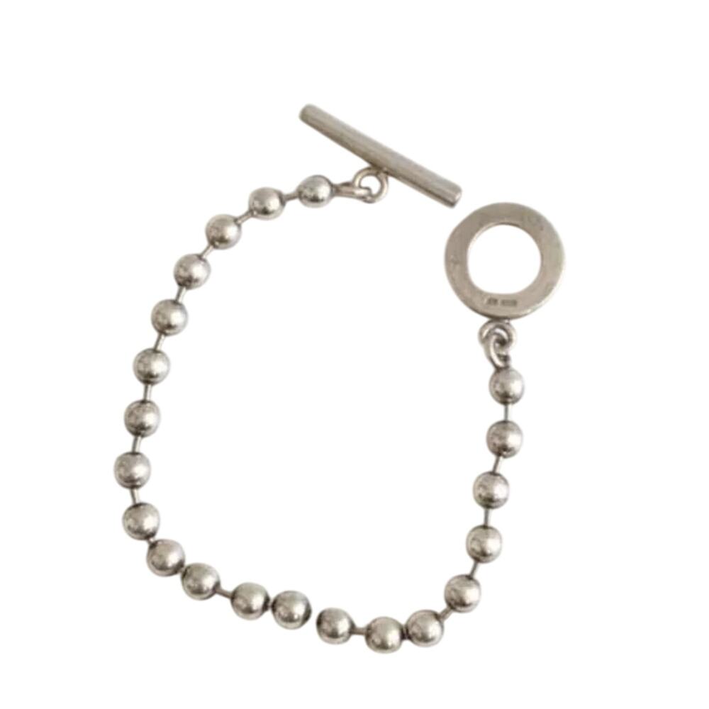 GUCCI Sterling Silver Ball Chain Bracelet Silver 925 W/Box - Picture 3 of 4